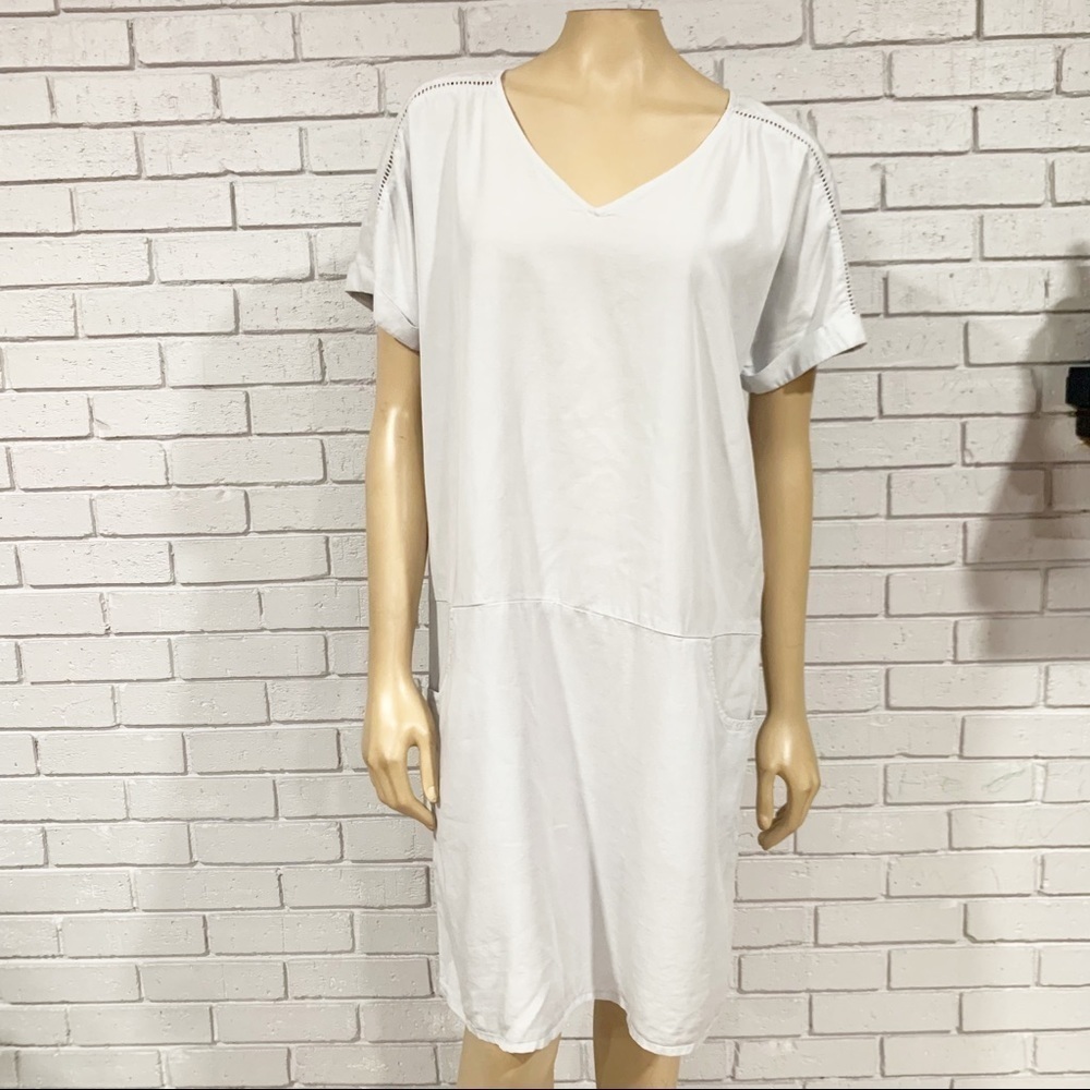 Pure Navy Women’s LightGrayShort‎ Sleeve Trim Dress